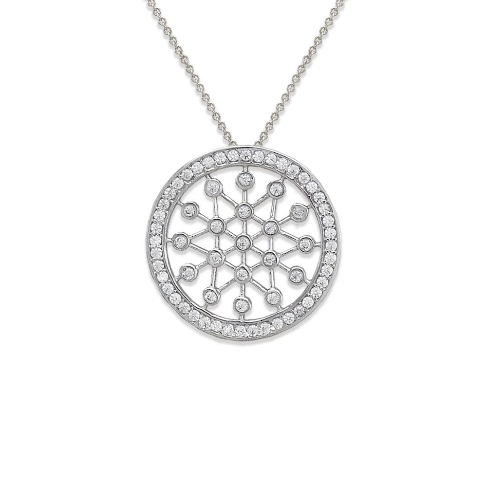 NEW 14K WHITE GOLD WHEEL PENDANT (1 of 2)