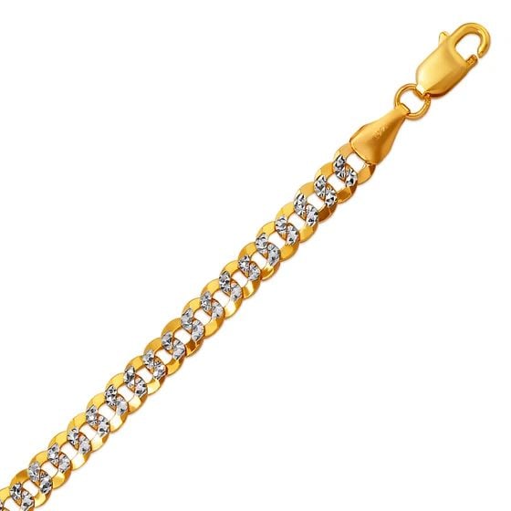 NEW 14K WHITE PAVE GOLD CURB LIGHT PAVE BRACELET (1 of 2)