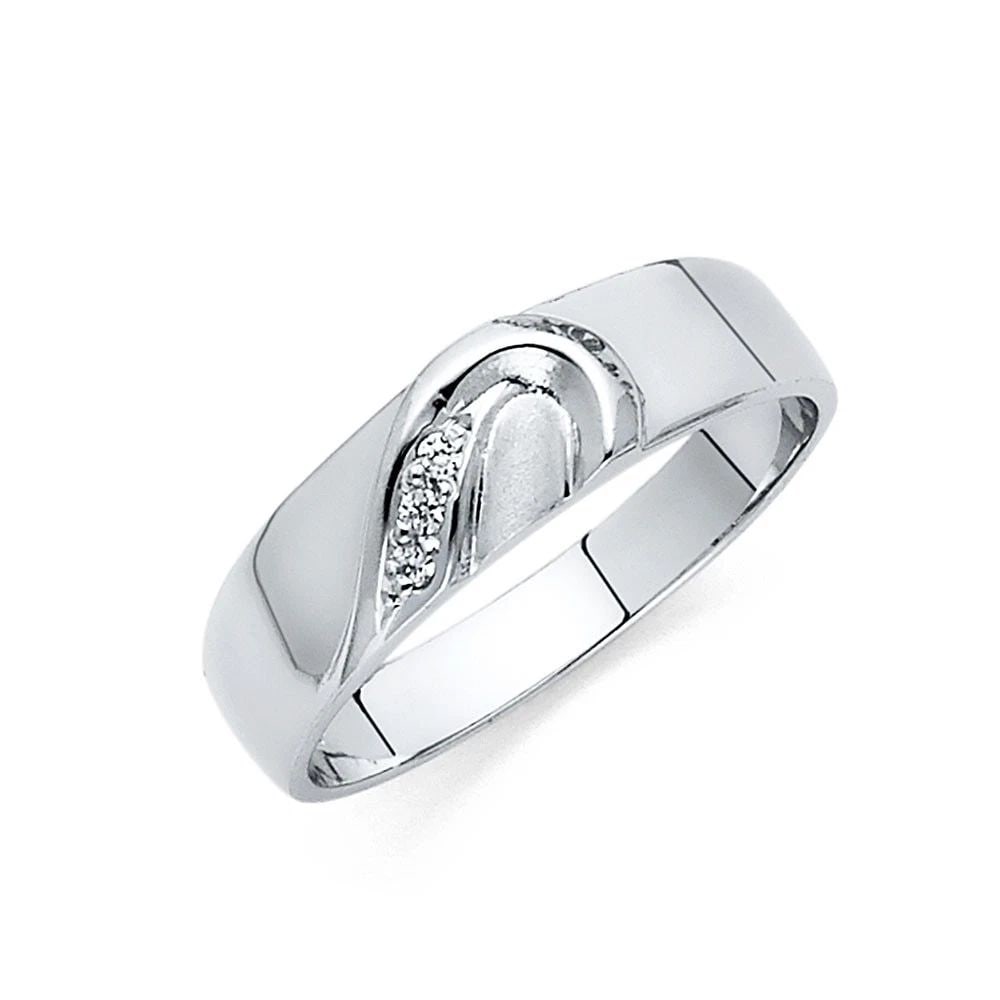 NEW 14K WHITE GOLD MEN'S WEDDING BAND - SIZE 10 (1 of 2)