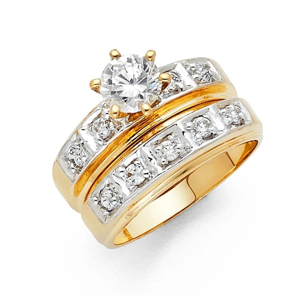 NEW 14K TWO TONE GOLD LADIES WEDDING BAND - SIZE 10: NEW 14K TWO TONE GOLD LADIES WEDDING BAND LADIES WEDDING BAND NEW 14K TWO TONE GOLD WIDTH : 4 mm WEIGHT : 4g