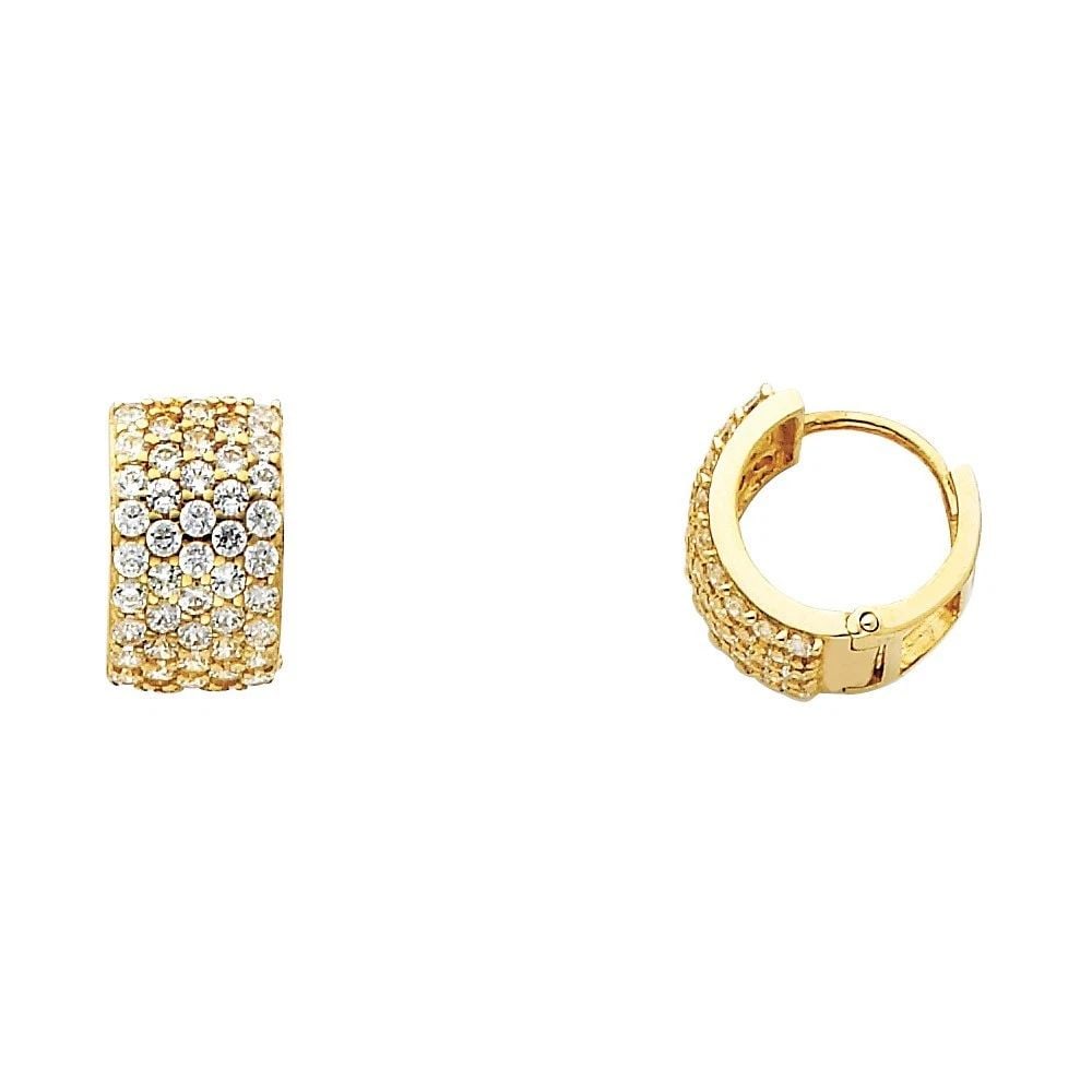 NEW 14K YELLOW GOLD HUGGIES EARRINGS (1 of 2)