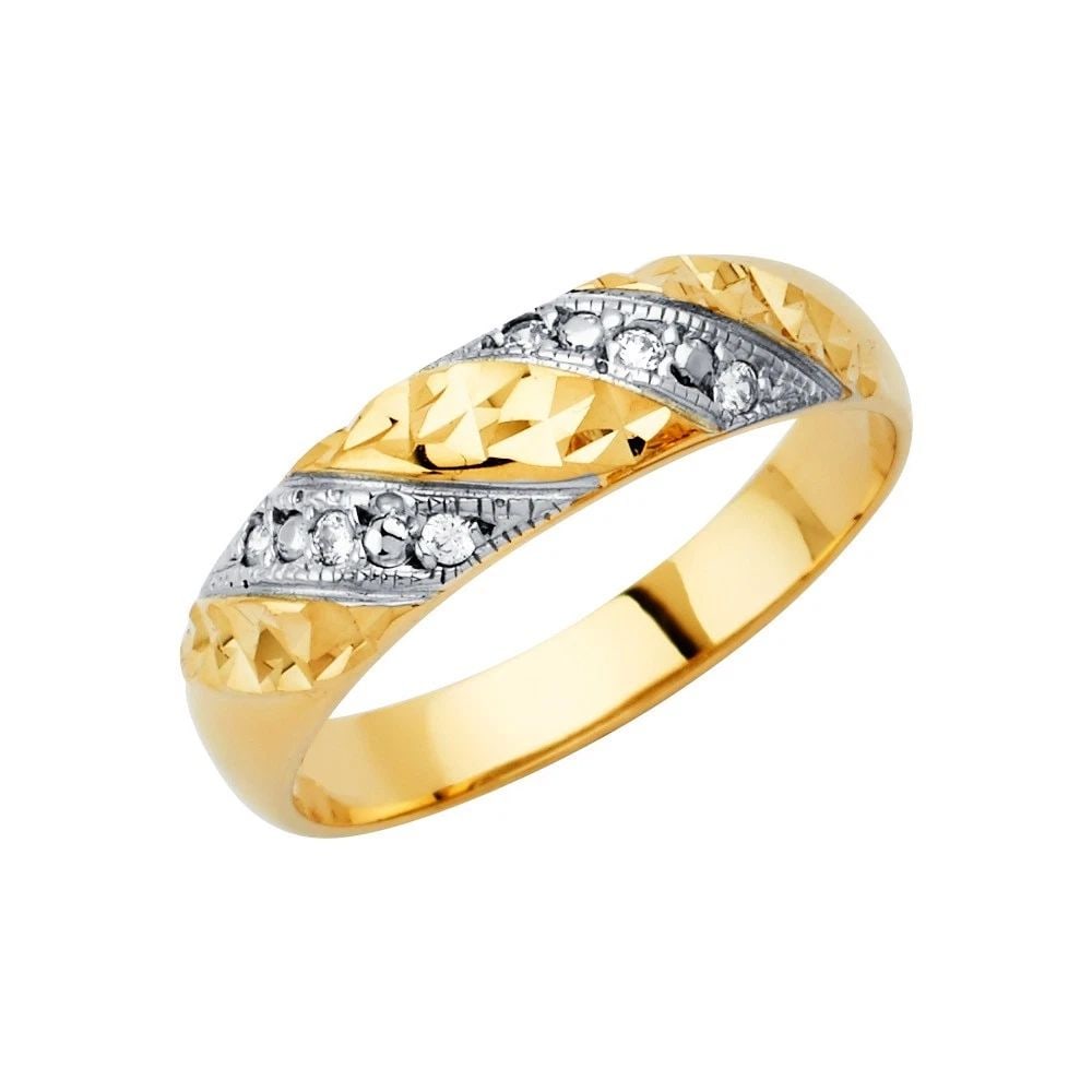 NEW 14K YELLOW GOLD MEN'S WEDDING BAND/TRIO SET - SIZE 10 (1 of 2)