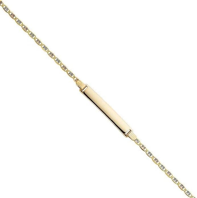 NEW 14K GOLD VALENTINO TRI COLOR STAR DC ID BRACELET (1 of 2)