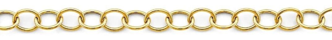 NEW 14K YELLOW GOLD HOLLOW OVAL LINK BRACELET (1 of 2)