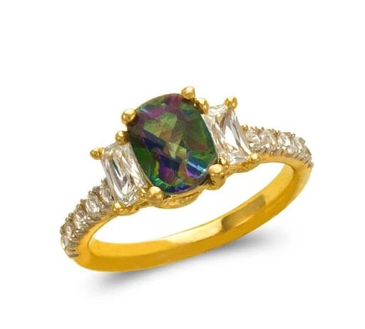 NEW 14K YELLOW GOLD LADIES MYSTIC RING (1 of 2)