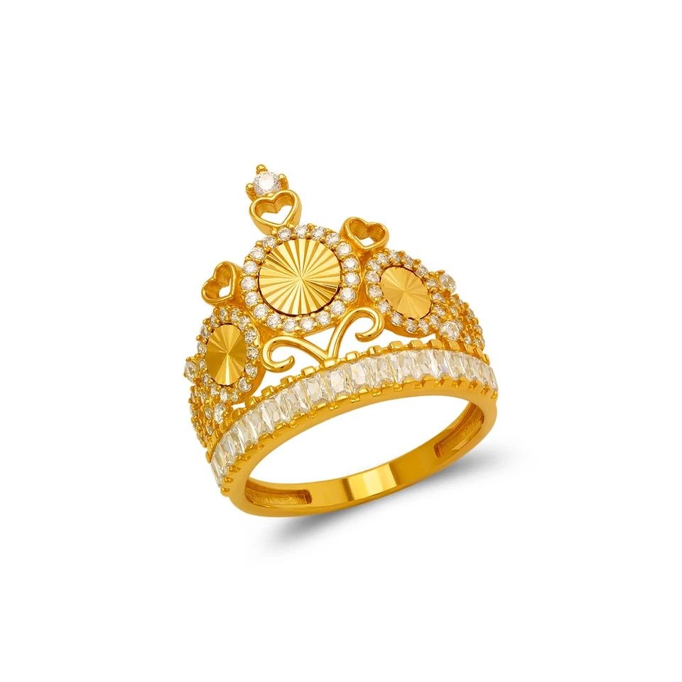 NEW 14K YELLOW GOLD FANCY TIARA RING (1 of 1)
