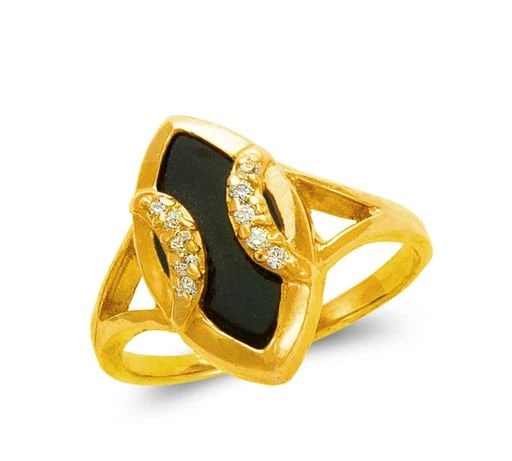 NEW 14K YELLOW GOLD LADIES ONYX RING (1 of 2)