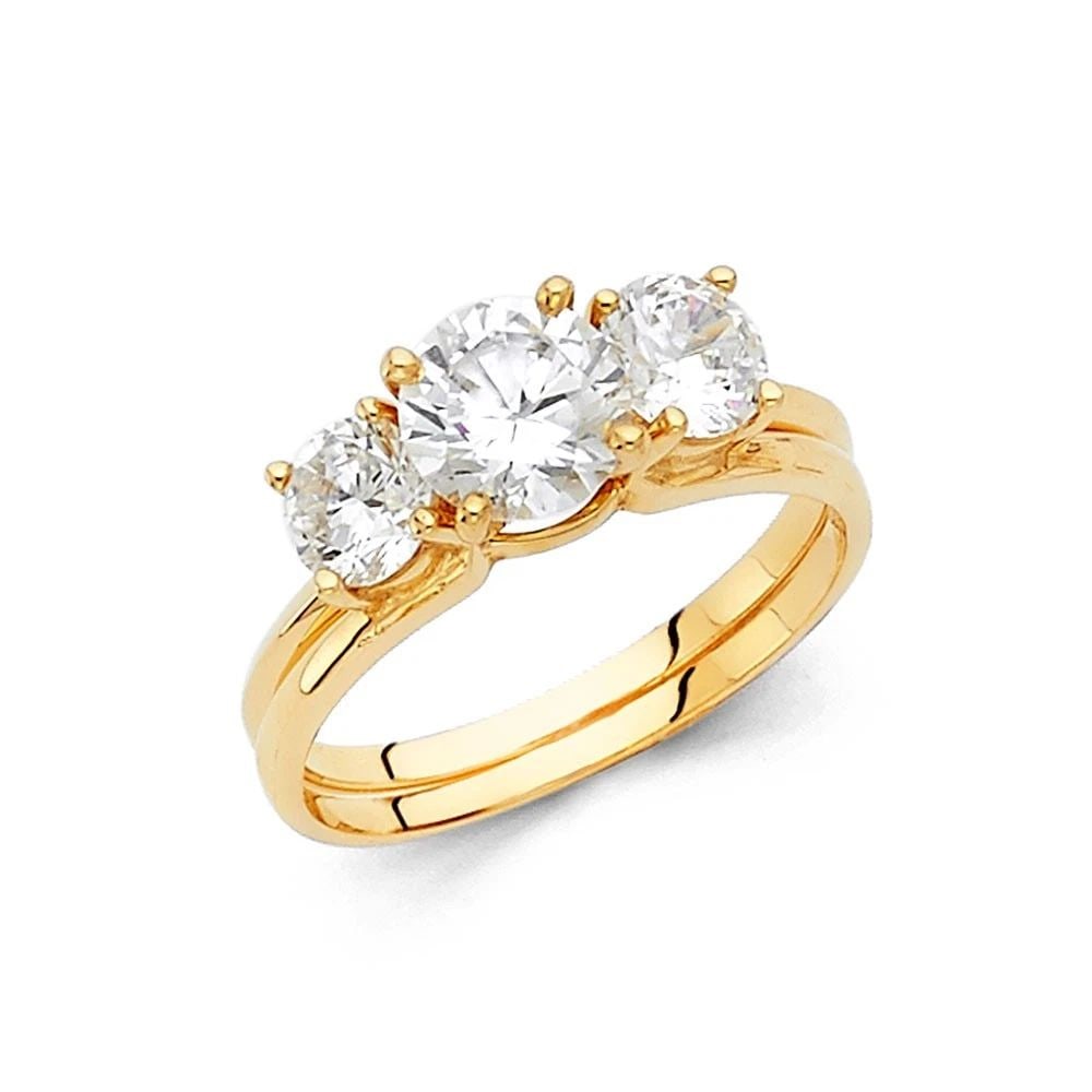 NEW 14K YELLOW GOLD DUO SET - SIZE 10 (1 of 2)