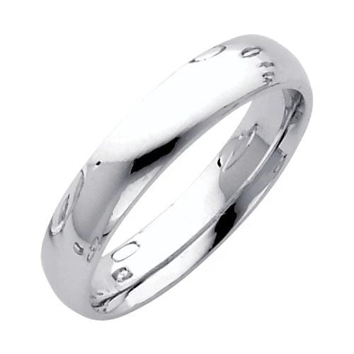 NEW 14K WHITE GOLD 4MM TRADITIONAL COMFORT FIT WEDDING BAND - SIZE 10 (1 of 2)
