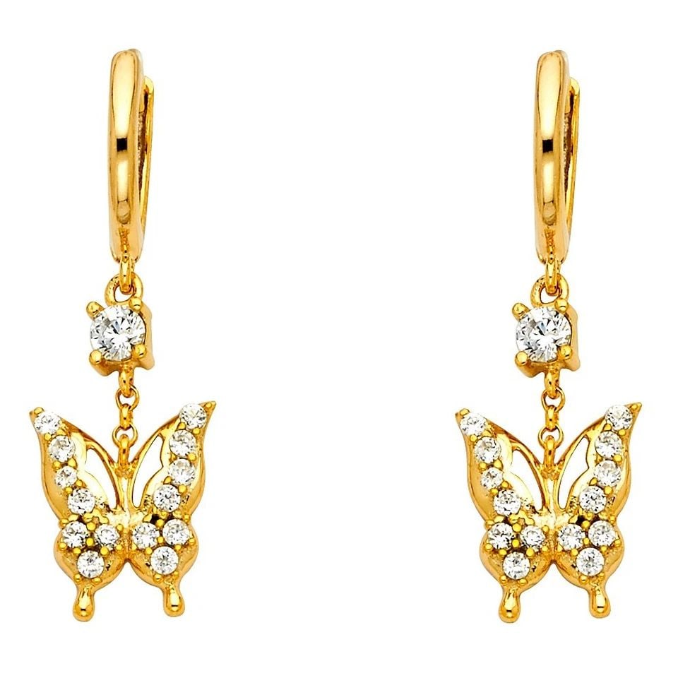 NEW 14K YELLOW GOLD DANGLE HUGGIES EARRINGS: NEW 14K YELLOW GOLD DANGLE HUGGIES EARRINGS DANGLE HUGGIES EARRINGS NEW 14K YELLOW GOLD HEIGHT - 35 mm WIDTH - 10 mm Apx WEIGHT - 2.8 g