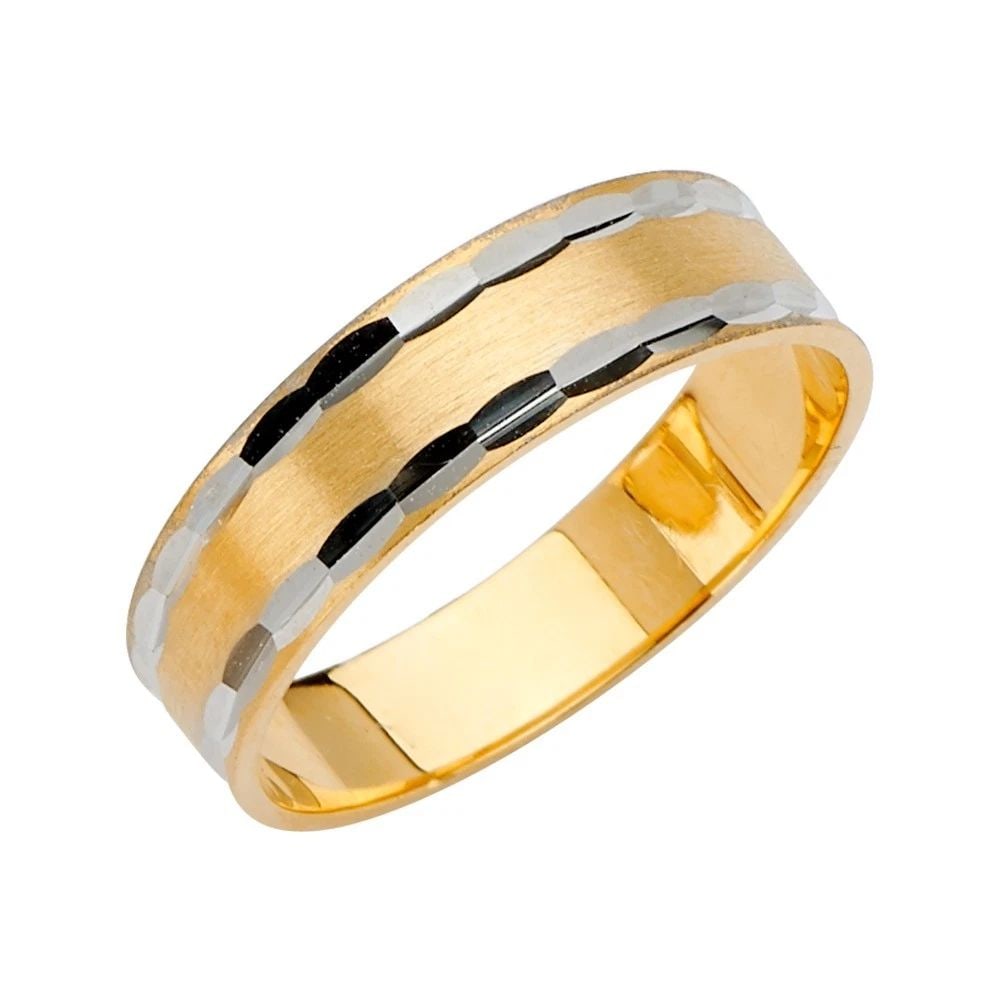 NEW 14K TWO TONE GOLD 6MM DC TAPE RED WEDDING BAND - SIZE 10 - SIZE 10: NEW 14K TWO TONE GOLD 6MM DC TAPE RED WEDDING BAND - SIZE 10 6MM DC TAPE RED WEDDING BAND - SIZE 10 NEW 14K TWO TONE GOLD WIDTH : 6 mm WEIGHT : 3.7g
