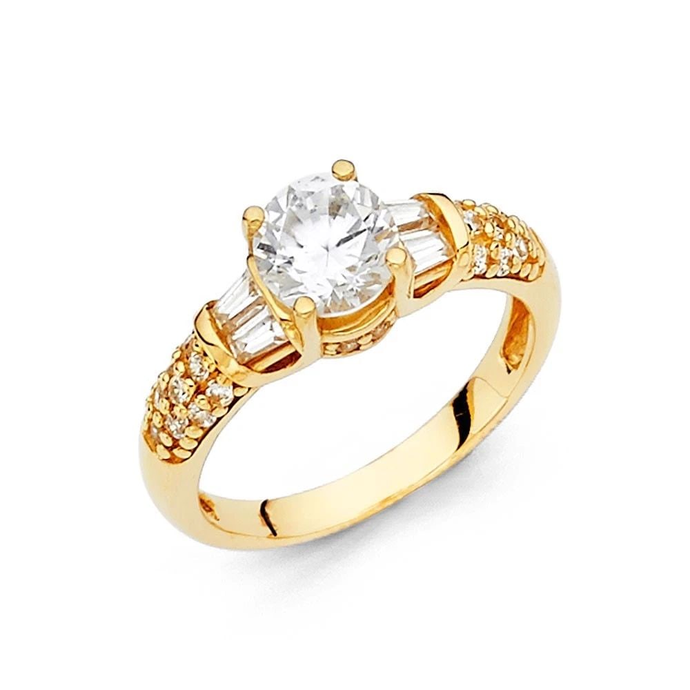 NEW 14K YELLOW GOLD ENGAGEMENT RING - SIZE 10 (1 of 2)