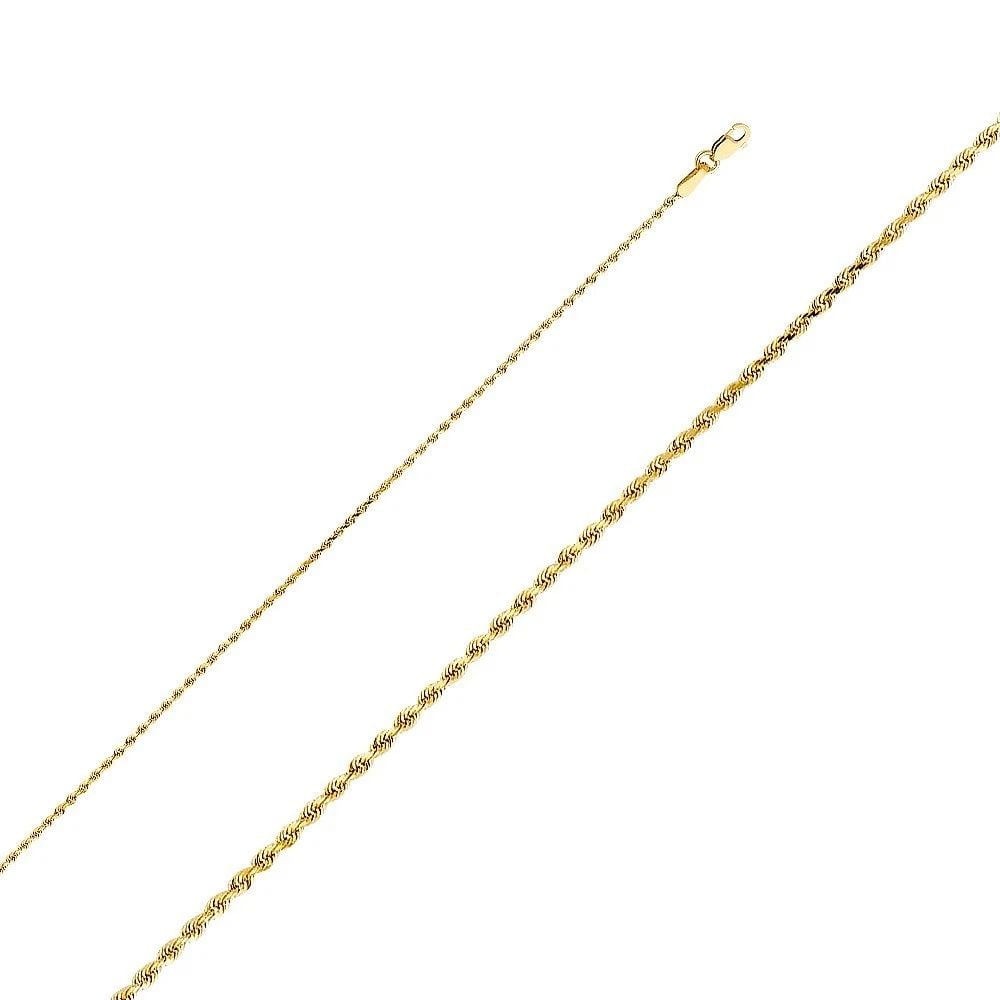 NEW 14K YELLOW GOLD 1.2MM SOLID DC ROPE CHAIN (1 of 2)