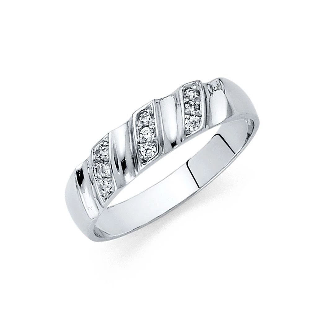 NEW 14K WHITE GOLD MEN'S WEDDING BAND - SIZE 10: NEW 14K WHITE GOLD MEN'S WEDDING BAND MEN'S WEDDING BAND NEW 14K WHITE GOLD WIDTH: 6 mm Apx. WEIGHT: 3.71 g