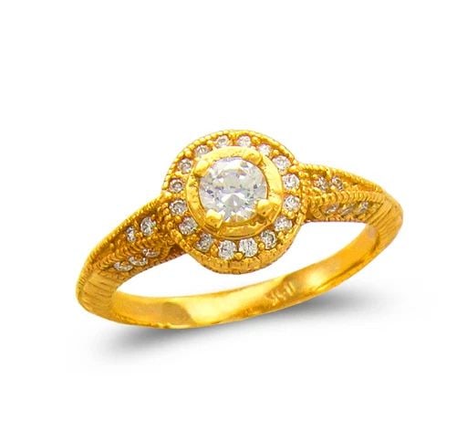 NEW 14K YELLOW GOLD LADIES FASHION SOLITAIRE RING: NEW 14K YELLOW GOLD LADIES FASHION SOLITAIRE RING LADIES FASHION SOLITAIRE RING NEW 14K YELLOW GOLD Apx. SIZE: 8mm Apx. WEIGHT: 3.7g