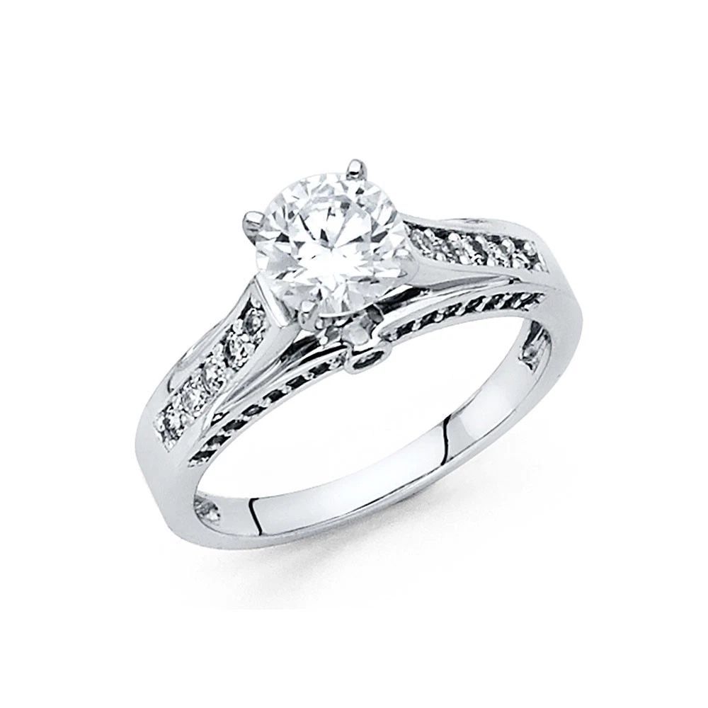 NEW 14K WHITE GOLD ENGAGEMENT RING - SIZE 10 (1 of 2)