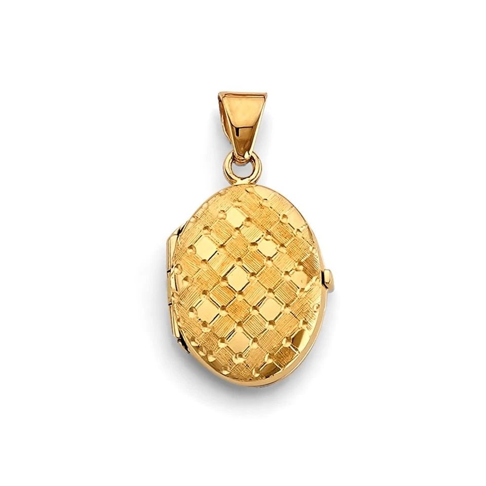 NEW 14K YELLOW GOLD OVAL LOCKET PENDANT (1 of 1)