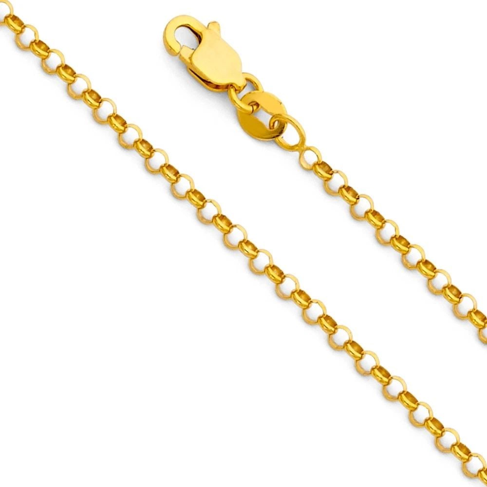 NEW 14K YELLOW GOLD 2.1MM ROUND ROLO CHAIN (1 of 2)