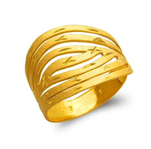 NEW 14K YELLOW GOLD LADIES 7 LAYER BAND RING (1 of 2)