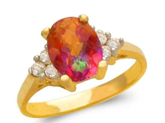 NEW 14K TWO TONE GOLD LADIES MYSTIC RING: NEW 14K TWO TONE GOLD LADIES MYSTIC RING LADIES MYSTIC RING NEW 14K TWO TONE GOLD Apx. WIDTH: 9mm Apx. WEIGHT: 3.6g