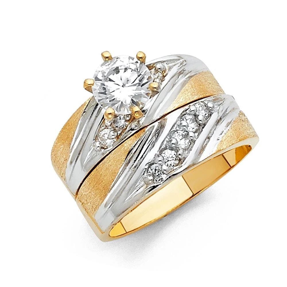 NEW 14K TWO TONE GOLD LADIES WEDDING BAND: NEW 14K TWO TONE GOLD LADIES WEDDING BAND LADIES WEDDING BAND NEW 14K TWO TONE GOLD WIDTH : 6 mm WEIGHT : 3.6g
