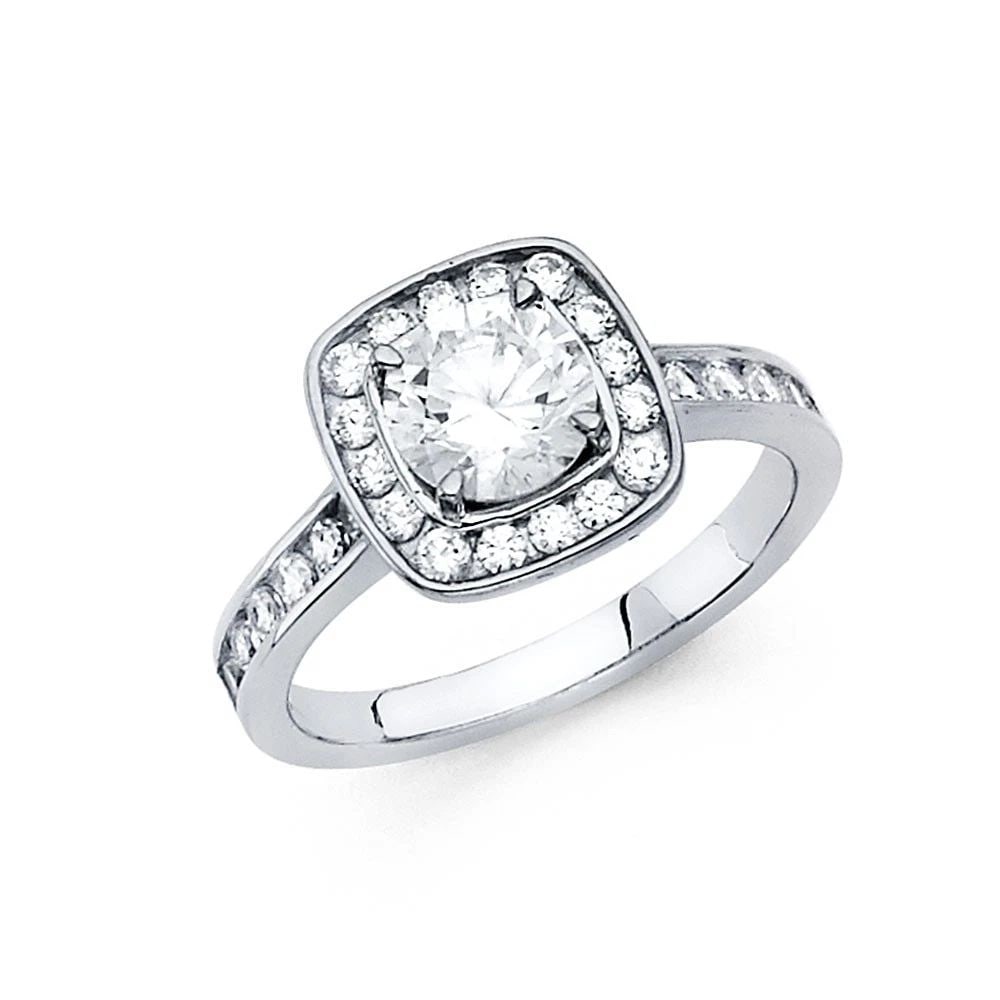 NEW 14K WHITE GOLD ENGAGEMENT RING - SIZE 7 (1 of 2)