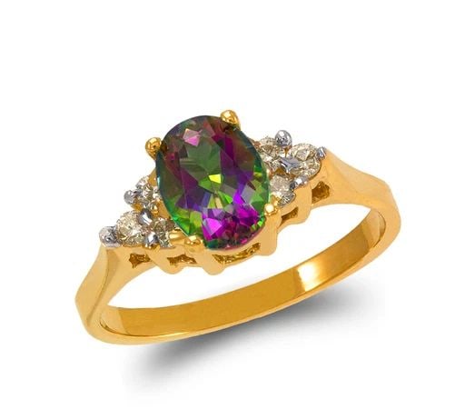 NEW 14K YELLOW GOLD LADIES MYSTIC RING (1 of 2)