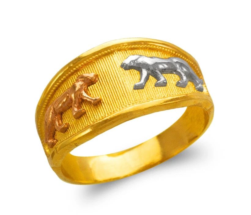 NEW 14K TRICOLOR GOLD LADIES PANTHER FILIGREE RING: NEW 14K TRICOLOR GOLD LADIES PANTHER FILIGREE RING LADIES PANTHER FILIGREE RING NEW 14K TRICOLOR GOLD SIZE Apx: 10mm Apx. WEIGHT: 3.5g