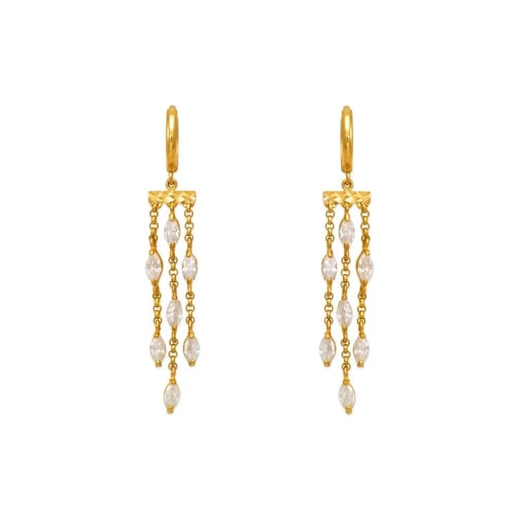 NEW 14K YELLOW GOLD FANCY CHANDELIER DANGLING EARRINGS: NEW 14K YELLOW GOLD FANCY CHANDELIER DANGLING EARRINGS FANCY CHANDELIER DANGLING EARRINGS NEW 14K YELLOW GOLD Width: Approx. 12x48mm Apx WEIGHT: 3.5g