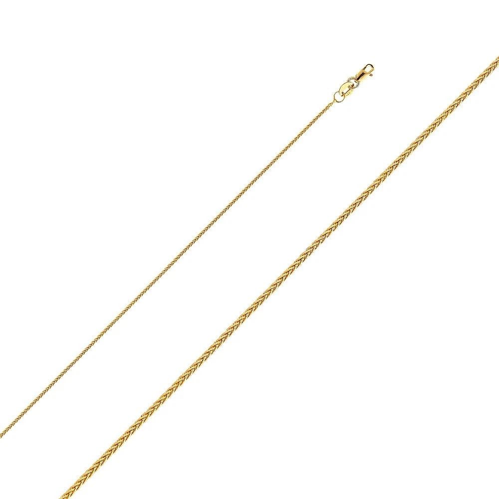 NEW 14K YELLOW GOLD 025(1.1MM) ROUND WHEAT CHAIN (1 of 2)