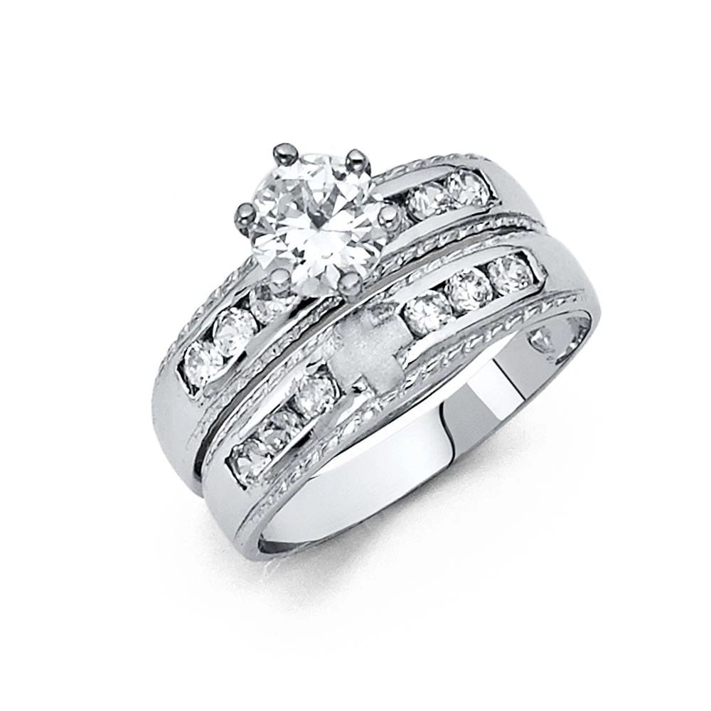 NEW 14K WHITE GOLD ENGAGEMENT RING - SIZE 7: NEW 14K WHITE GOLD ENGAGEMENT RING ENGAGEMENT RING NEW 14K WHITE GOLD WIDTH: 4 mm Apx. WEIGHT: 3.5g