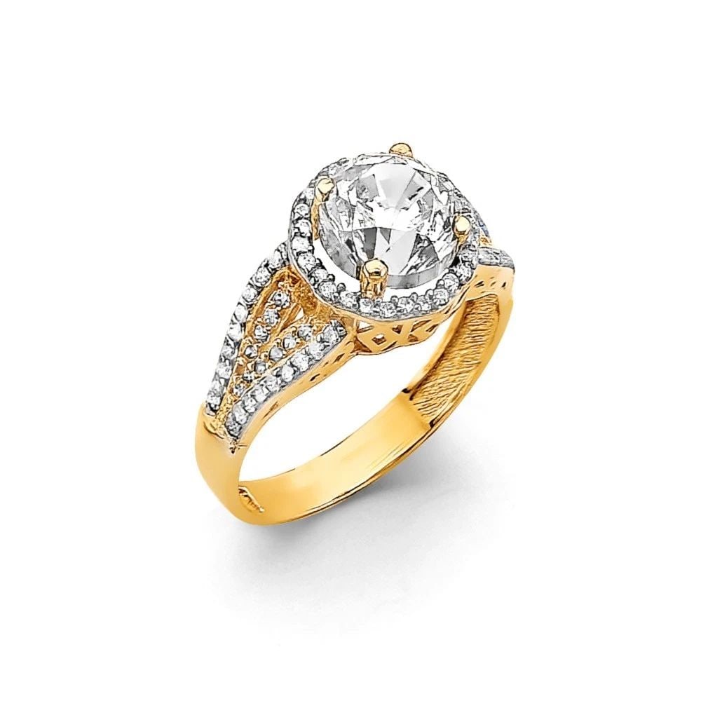 NEW 14K YELLOW GOLD ENGAGEMENT RING - SIZE 7 (1 of 2)