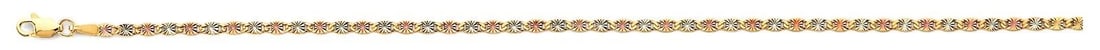 NEW 14K TRI COLOR GOLD 2.3MM FLAT VALENTINO STAR DC CHAIN (1 of 2)