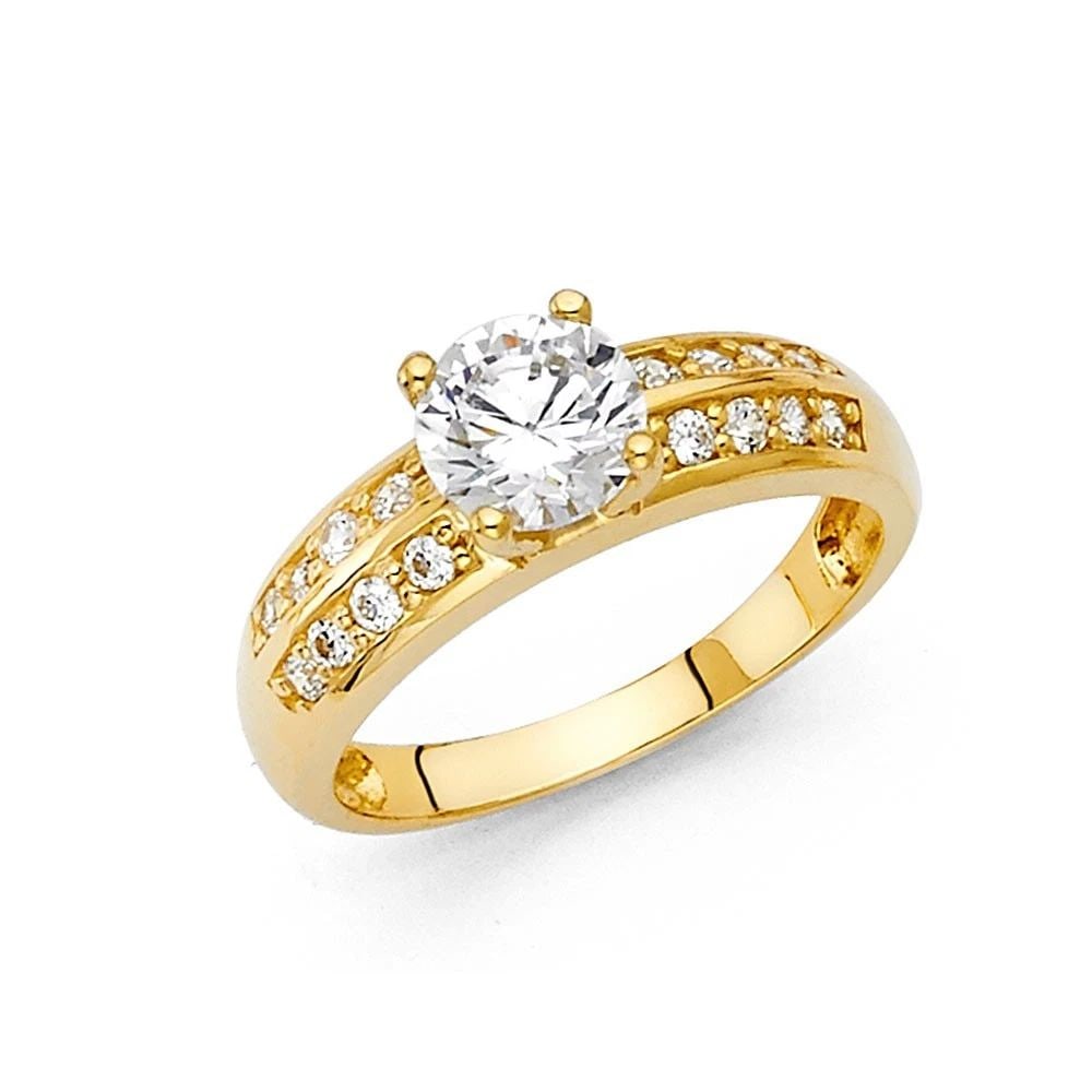 NEW 14K YELLOW GOLD ENGAGEMENT RING - SIZE 7 (1 of 2)