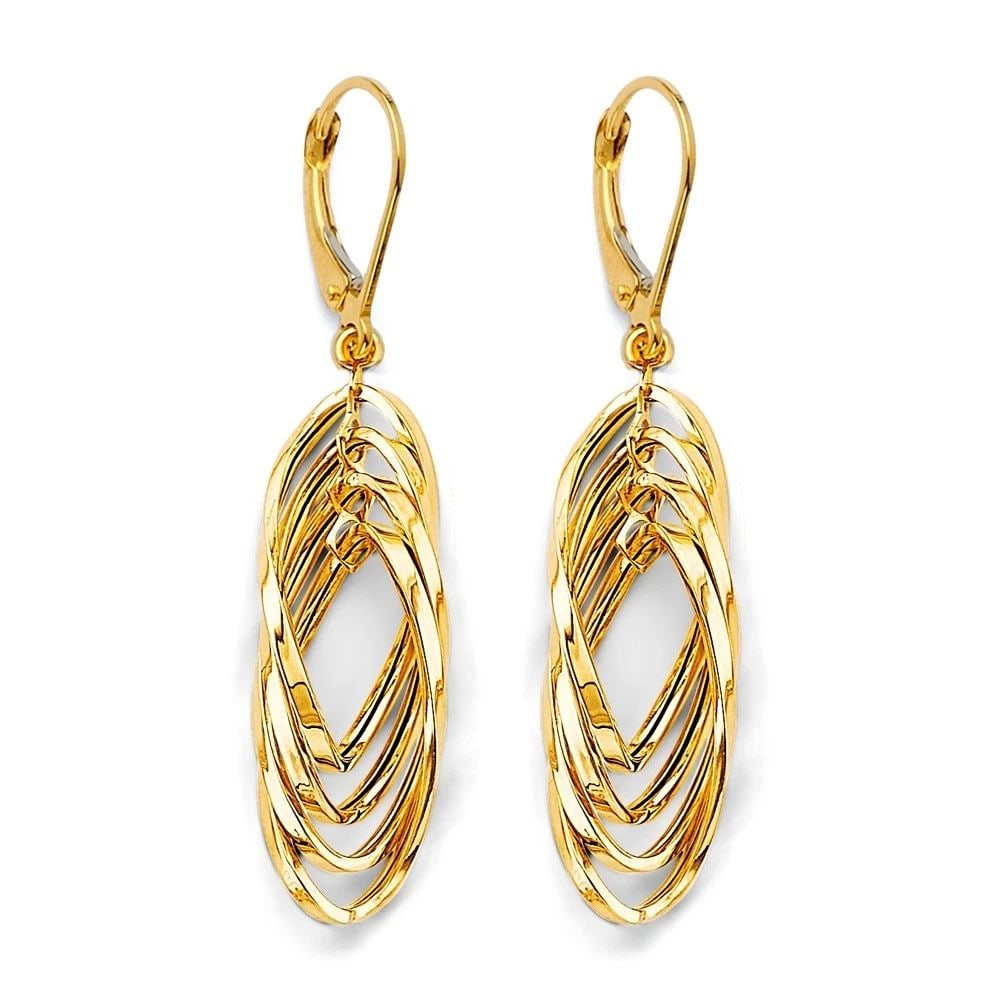 NEW 14K YELLOW GOLD HANGING HOLLOW TUBE EARRINGS: NEW 14K YELLOW GOLD HANGING HOLLOW TUBE EARRINGS HANGING HOLLOW TUBE EARRINGS NEW 14K YELLOW GOLD HEIGHT - 48 mm WIDTH - 10 mm Apx WEIGHT - 2.6 g