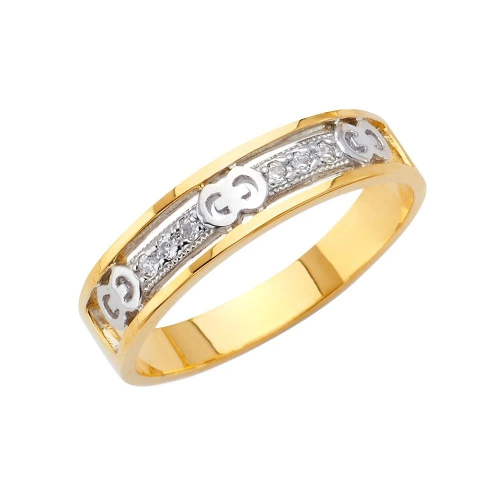 NEW 14K TWO TONE GOLD MEN'S WEDDING BAND - SIZE 10: NEW 14K TWO TONE GOLD MEN'S WEDDING BAND MEN'S WEDDING BAND NEW 14K TWO TONE GOLD WIDTH : 5 mm WEIGHT : 3.4g