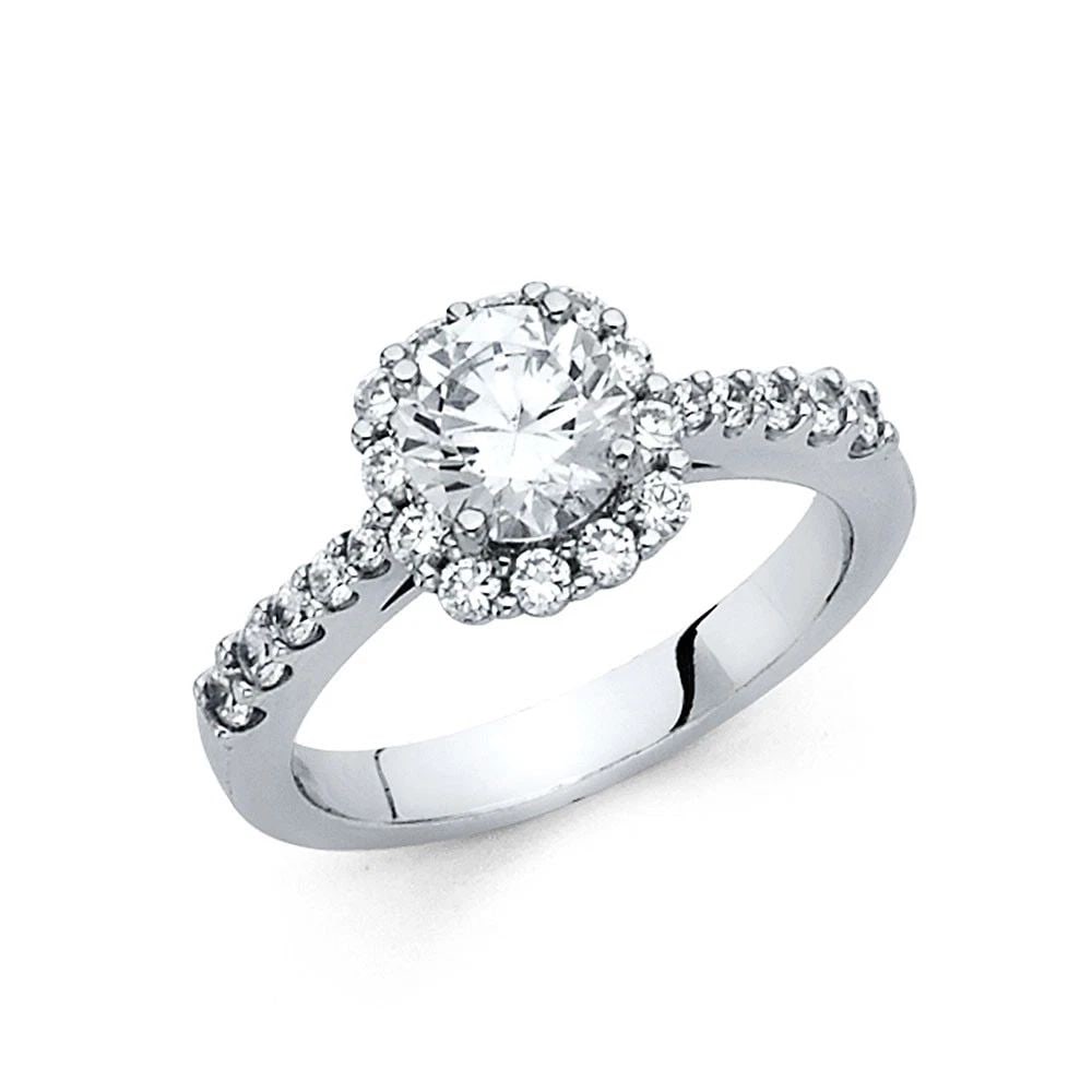 NEW 14K WHITE GOLD ENGAGEMENT RING - SIZE 7 (1 of 2)