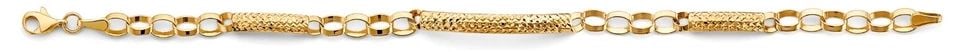 NEW 14K YELLOW GOLD LINK/BAR BRACELET (1 of 1)