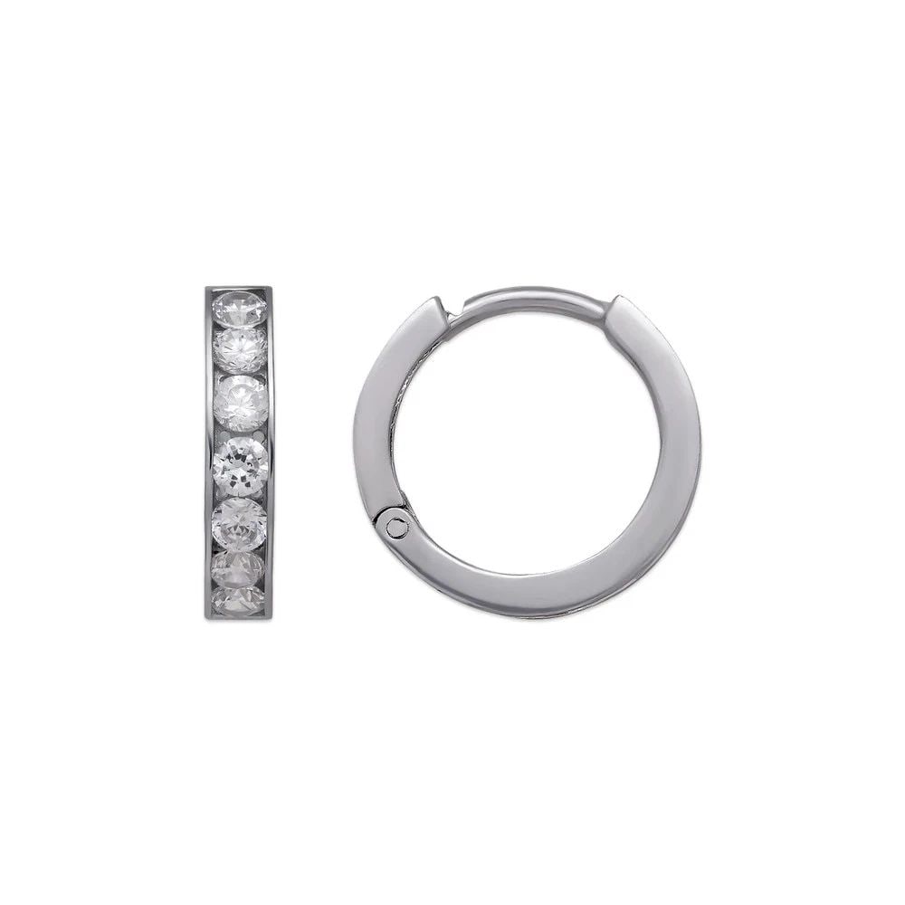 NEW 14K WHITE GOLD 18MM HUGGIE EARRINGS: NEW 14K WHITE GOLD 18MM HUGGIE EARRINGS 18MM HUGGIE EARRINGS NEW 14K WHITE GOLD Width: Approx. 18mm Apx WEIGHT: 3.4g