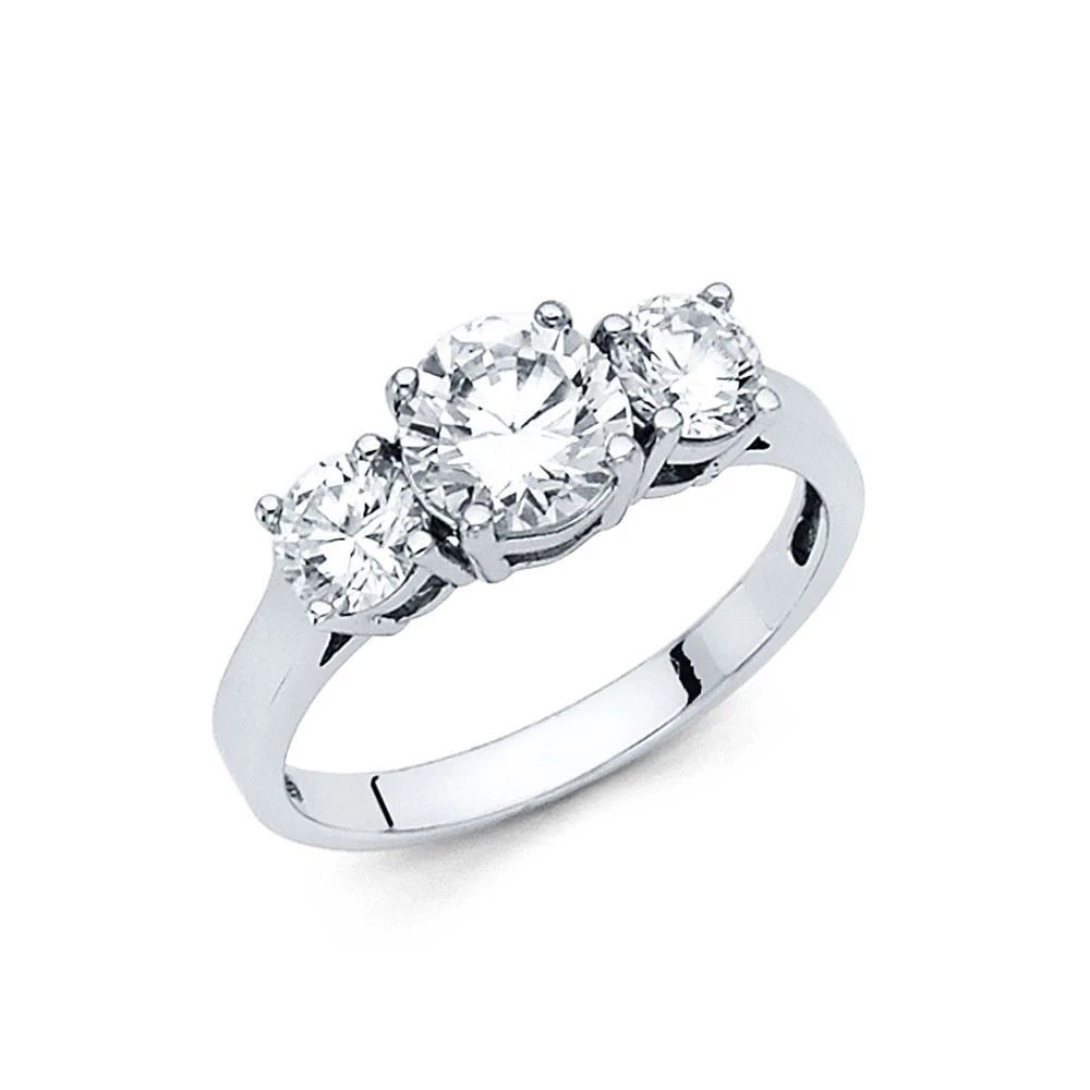 NEW 14K WHITE GOLD ENGAGEMENT RING - SIZE 7 (1 of 2)