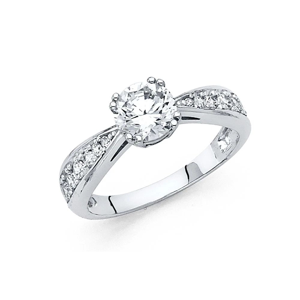 NEW 14K WHITE GOLD ENGAGEMENT RING - SIZE 7 (1 of 1)