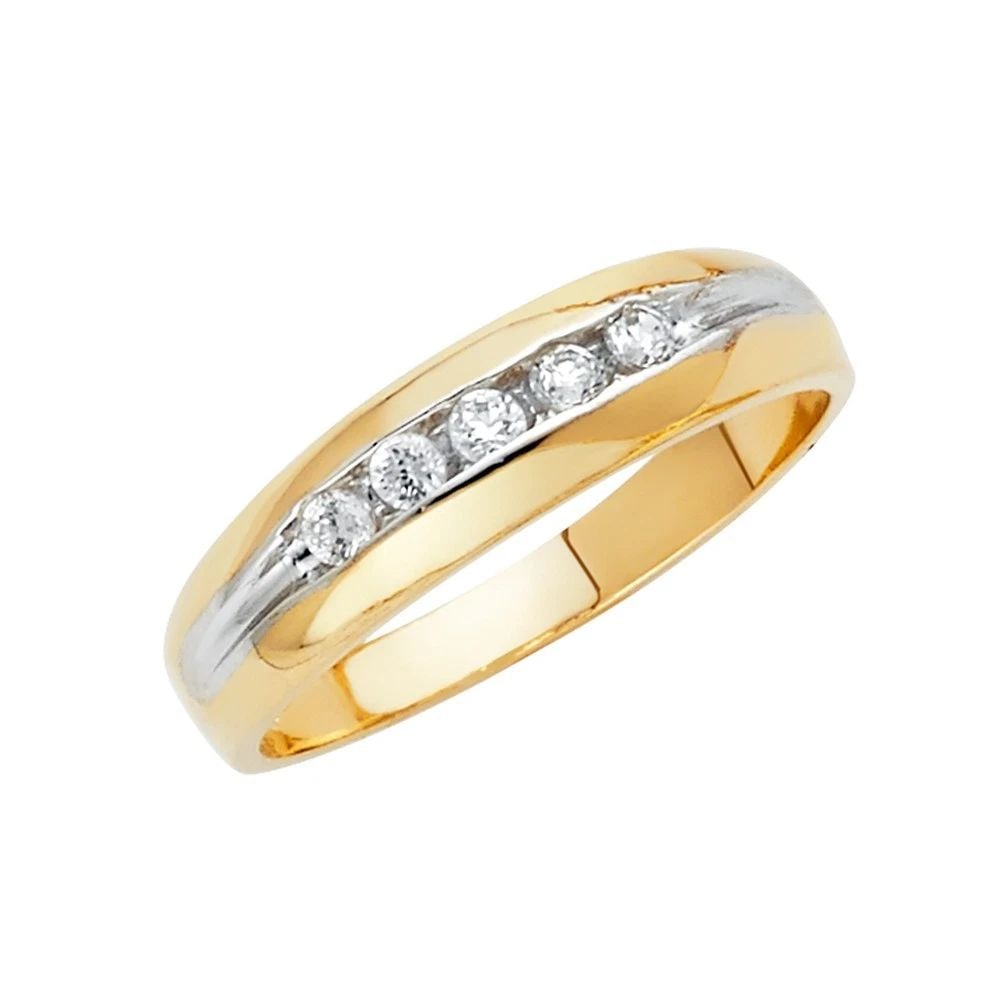 NEW 14K TWO TONE GOLD MEN'S WEDDING BAND - SIZE 10: NEW 14K TWO TONE GOLD MEN'S WEDDING BAND MEN'S WEDDING BAND NEW 14K TWO TONE GOLD WIDTH : 6 mm WEIGHT : 3.3g