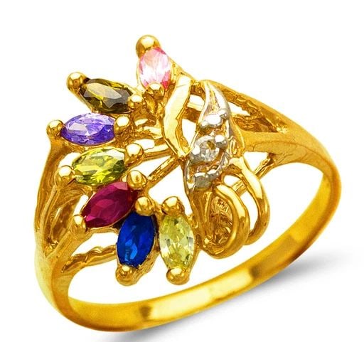 NEW 14K YELLOW GOLD MOTHER'S RING (1 of 2)