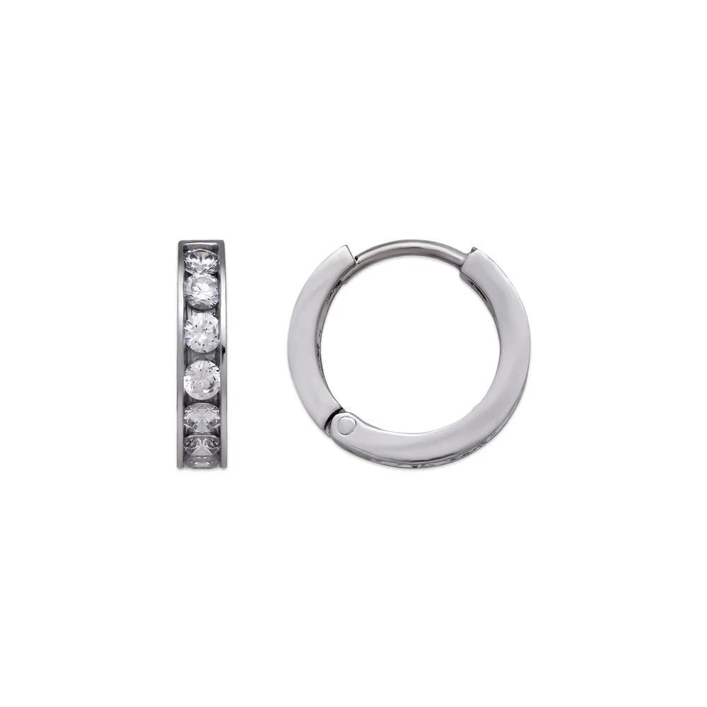 NEW 14K WHITE GOLD 14MM HUGGIE EARRINGS: NEW 14K WHITE GOLD 14MM HUGGIE EARRINGS 14MM HUGGIE EARRINGS NEW 14K WHITE GOLD Width: Approx. 14mm Apx WEIGHT: 3.3g