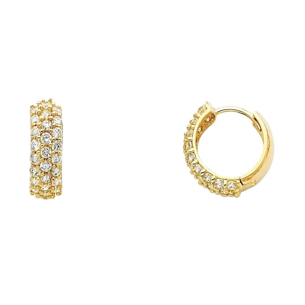NEW 14K YELLOW GOLD HUGGIES EARRINGS (1 of 2)