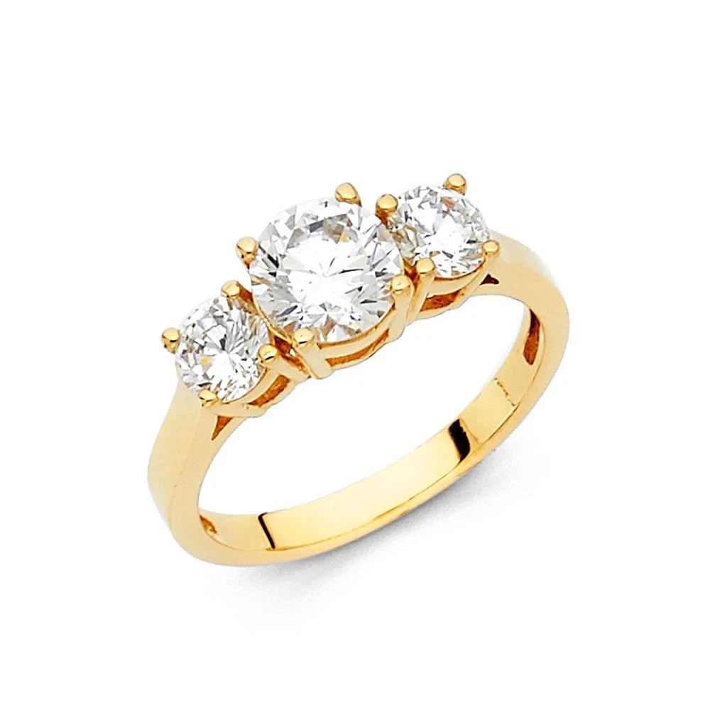 NEW 14K YELLOW GOLD ENGAGEMENT RING - SIZE 7 (1 of 2)