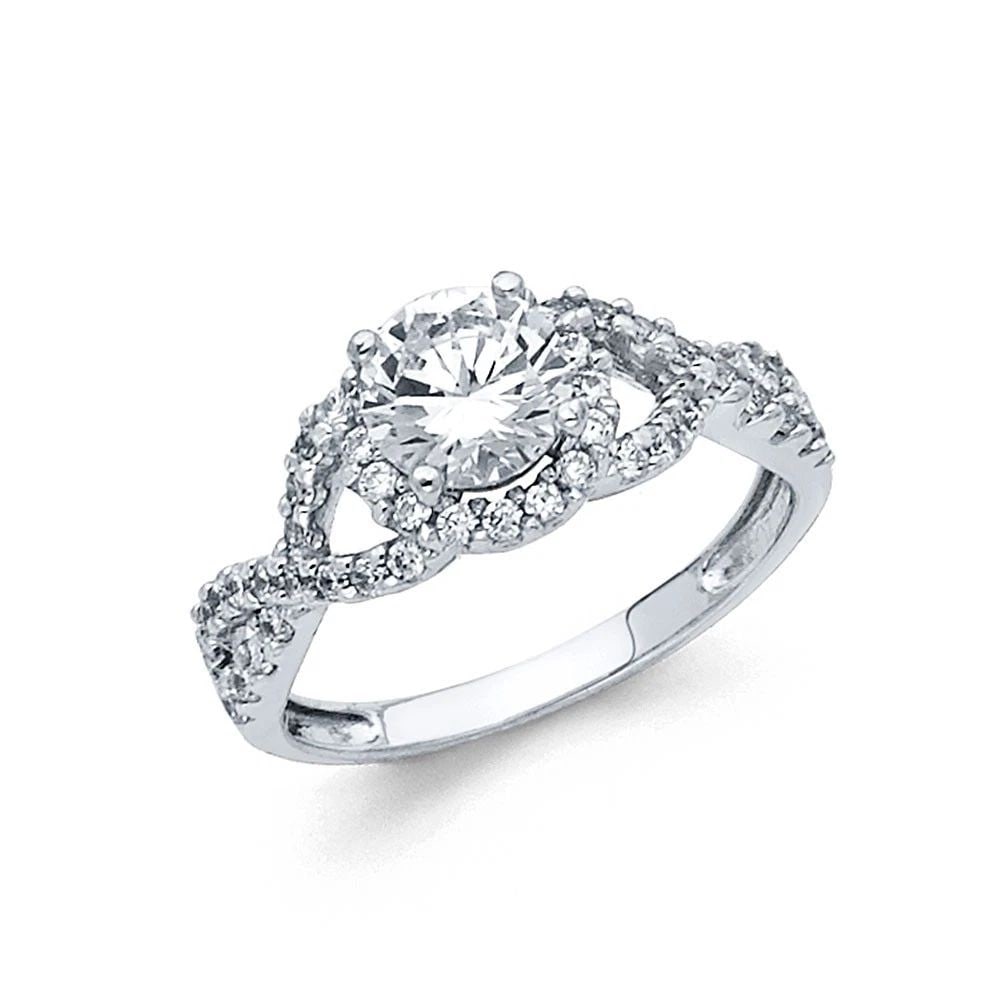 NEW 14K WHITE GOLD ENGAGEMENT RING - SIZE 7 (1 of 1)