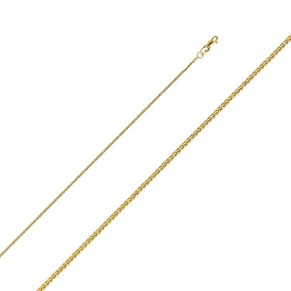 NEW 14K YELLOW GOLD 025(1.0MM) SQUARE DC WHEAT CHAIN: 14K YELLOW GOLD 025(1.0MM) SQUARE DC WHEAT CHAIN 025(1.0MM) SQUARE DC WHEAT CHAIN NEW 14K YELLOW GOLD WIDTH: 1mm AVERAGE Apx WEIGHT: 2.3g