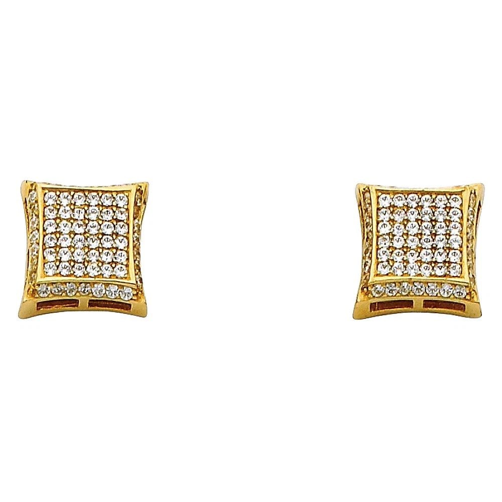 NEW 14K YELLOW GOLD SQUARE EARRINGS: NEW 14K YELLOW GOLD SQUARE EARRINGS SQUARE EARRINGS NEW 14K YELLOW GOLD HEIGHT - 10 mm WIDTH - 10 mm Apx WEIGHT - 2.4 g