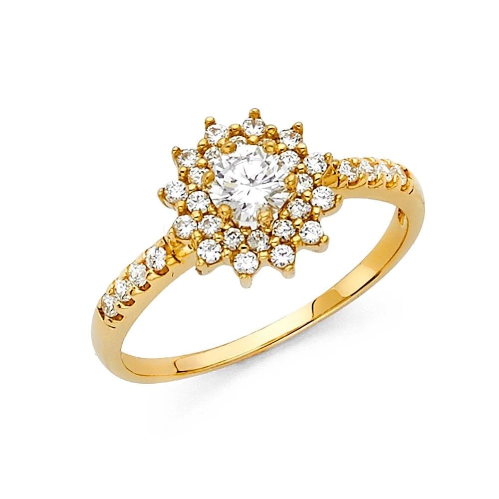 NEW 14K YELLOW GOLD ENGAGEMENT RING - SIZE 7 (1 of 2)